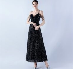 Big skirt gauze evening dress sling formal dress